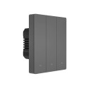 Smart WiFi wall switch SONOFF M5-3C-80 (3-channel, for frame, graphite)