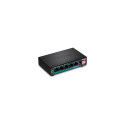 PoE Switch: 4 x 10/100/1000Mbps PoE+, 1 x 10/100/1000Mbps LAN, Long Range PoE+ kuni 200m