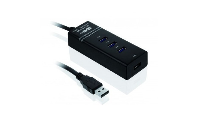 iBox IUH3FB interface hub 5000 Mbit/s Black