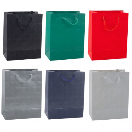 elegantne reljeefsete ruutudega kinkekott 23 x 18 x 10,5 cm