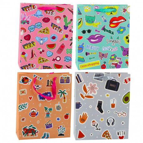 torba prezentowa värvilised kleebised märgid 32 x 26 x 12 cm