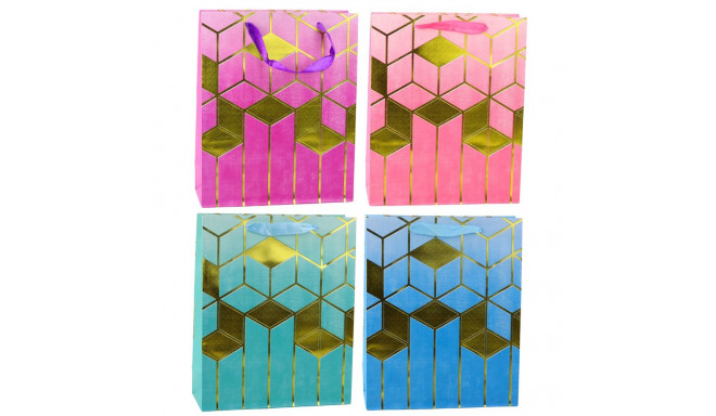 torba paberkott geomeetrilised mustrid kuldsed 32 x 26 x 12 cm