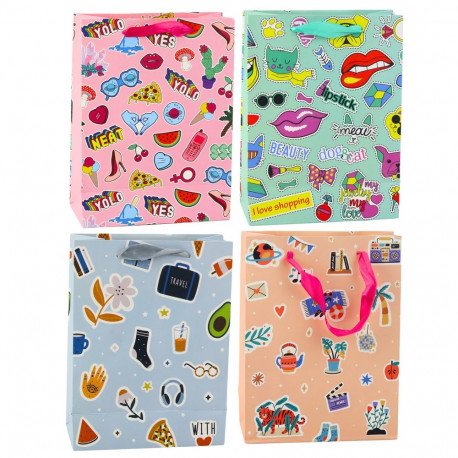 torba kinkekott värvilised kleebised märgid 23 x 18 x 10,5 cm