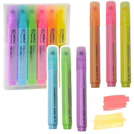 kolorilised kooli- ja kontorimarkerid 6 tk