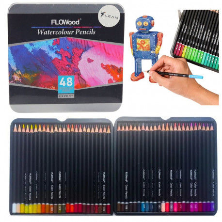 akomplekt akvarellkunstikriite 48 värvi