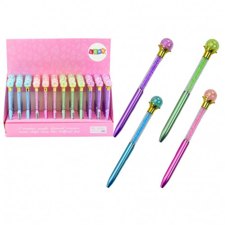 Długopis Z Diamentową Kulą Diamenciki Niebieski Wkład 0.7mm Mix