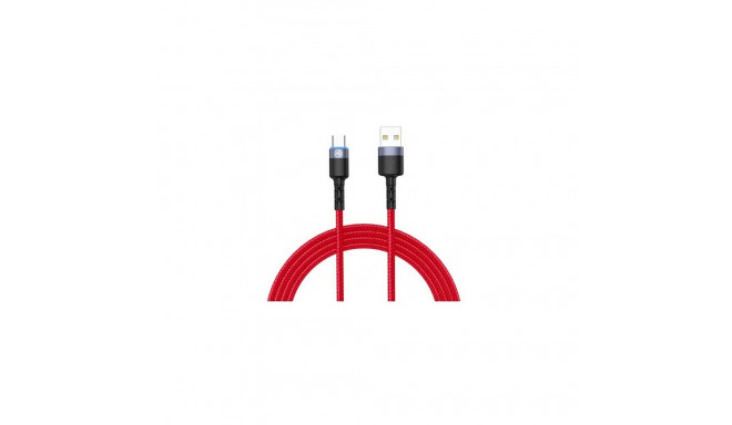 Tellur Data Cable USB to Type-C with LED Light 3A 1.2m Red