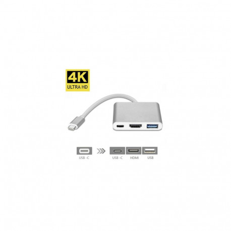 Fusion Accessories USB-C Multiport Adapter (USB 3.0 / HDMI / USB Type C) Silver