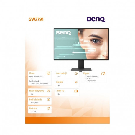 27-tolline monitor GW2791 LED 5ms/100Hz/IPS/HDMI