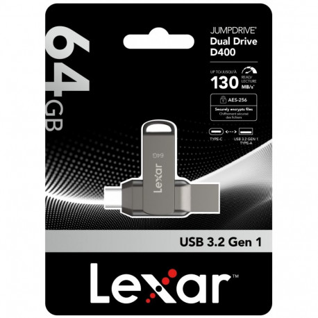 Dual Drive D400 64GB USB-C/A 3.1 130MB/s mälupulk