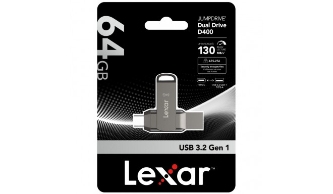 Pendrive Dual Drive D400 64GB USB-C/A 3.1 130MB/s