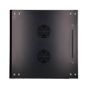 Wall cabinet rack 9U 600x450 black glass door