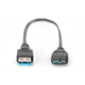 Digitus kaabel USB-A - microUSB-B M/M 0,25m, must