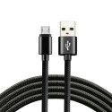 USB Cable - everActive CBB-1MB Micro USB Cable 1m, Braided, Quick Charge 2.4A - Black