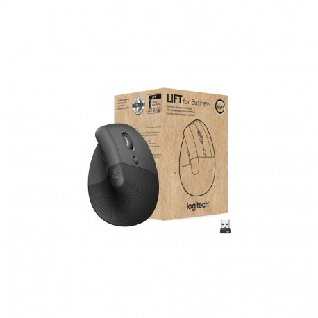 Logitech Lift Vertical for Business Wireless Mouse RF Wireless + Bluetooth, 4000 DPI, Graphite