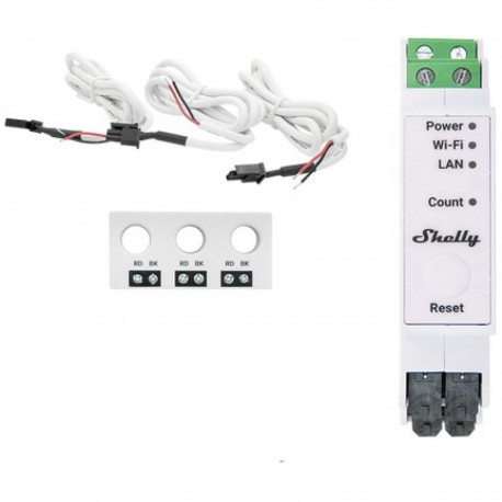 "Shelly Relais ""Pro 3EM-3CT63"" WLAN LAN Stromzähler Inkl. CT Messfunktion BT DIN-Rail"