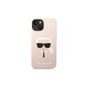 Karl Lagerfeld kaitseümbris iPhone 14 6.1" Silicone Karl`s Head, heleroosa (KLHMP14SSLKHLP)