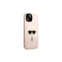 Karl Lagerfeld kaitseümbris iPhone 14 6.1" Silicone Karl`s Head, heleroosa (KLHMP14SSLKHLP)