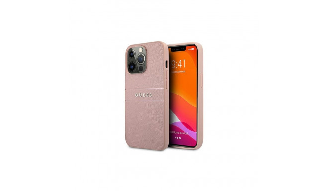 Guess GUHCP13XPSASBPI iPhone 13 Pro Max 6.7" pink/pink hardcase Saffiano Stripe
