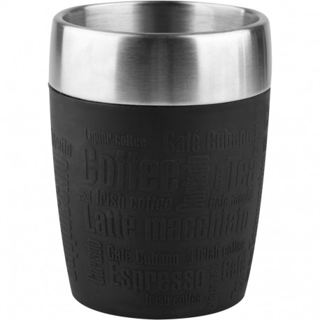 TRAVEL CUP Thermobecher (schwarz/edelstahl, 0,2 Liter)