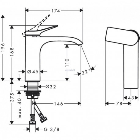 Hansgrohe Vivenis valamu segisti, 75024000, kroom