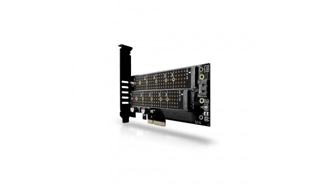 AXAGON PCEM2-D PCI-E 3.0 4x – kahe M.2 SSD (NVMe + SATA) kahepingeline kuni 110 mm SSD
