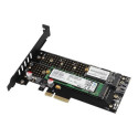 Axagon PCIe 3.0 x4 controller - NVMe M-key + SATA B-key (PCEM2-D)