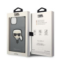 Karl Lagerfeld KLHCP14SSAPKHG iPhone 14/ 15 / 13 6.1" silver hardcase Saffiano Karl`s Head P