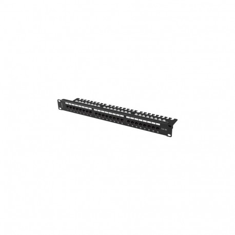 Lanberg patch-paneel 24 porti 1U 19" CAT.6A UTP kaablihalduriga, must