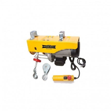 Electrical industrial winch for lifting DWI 400/800kg 230V wire rope length 12,5m. DRAGON WINCH