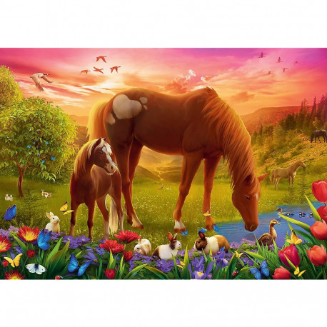 Puzzle - 500 - Konie na łące Trefl 37451