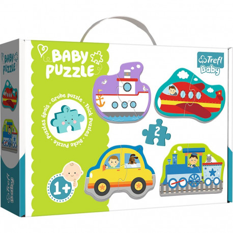 Puzzle - Baby Classic - transpordivahendid - lennuk laev auto rong - Trefl 36075