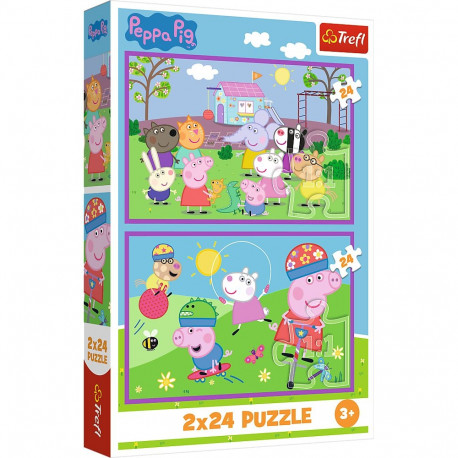 Puzzle - 2x24 - Peppa na placu zabaw - Świnka Peppa - Trefl 34435