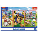 Puzzle - 3x80 - Psia zgraja Psi Patrol Trefl 34886