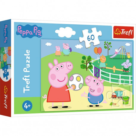 Puzzle 60 sõprade seltsis mängud Świnka Peppa Trefl 17356
