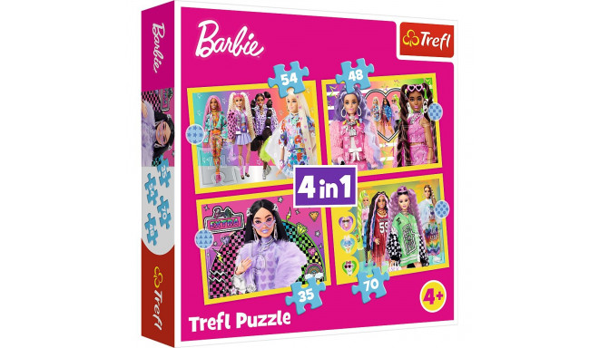 Puzzle - 4w1 - Wesoły świat Barbie / Mattel, Barbie 34626