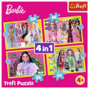 Puzzle - 4w1 - Wesoły świat Barbie / Mattel, Barbie 34626
