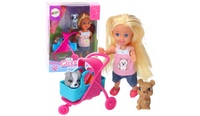 Zestaw mini nukk vanker kandekott koerad hall pruun