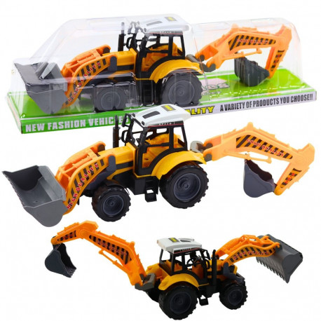 suur kollane liikuv põllumajanduslik ehituslik ekskavaator-laadur