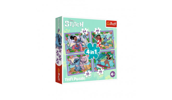 Puzzle - 4w1 (35, 48, 54, 70) - Szalony dzień Lilo i Stitch - Trefl 34633