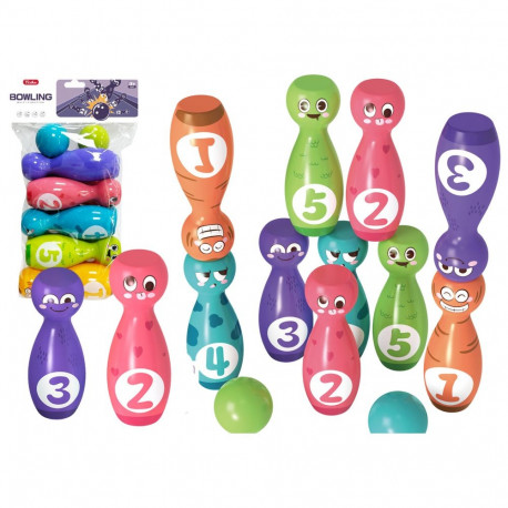 Zestaw Do Gry W Kręgle Buźki Kule Kolorowe 10szt