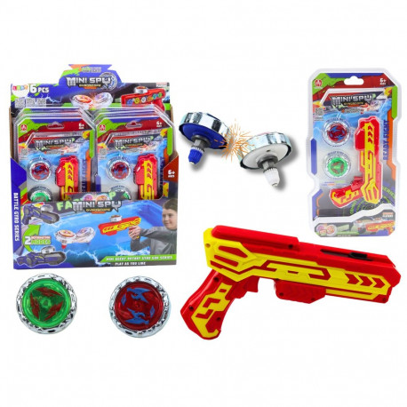 Zestaw püstol viskelaadur 2 metallist ketast punane tuled