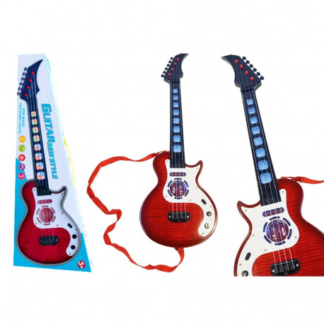 Gitara Elektryczna Instrument Dla Dzieci Światła Melodie Czerwona