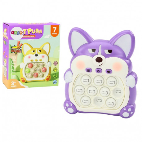 Gra zręcznościowa konsool Pop-It lis 7 mängurežiimi lilla sensoorne