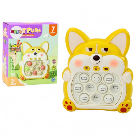 Gra Zręcznościowa Konsola Pop-It Lisek 7 Trybów Gry Żółty Sensoryczna