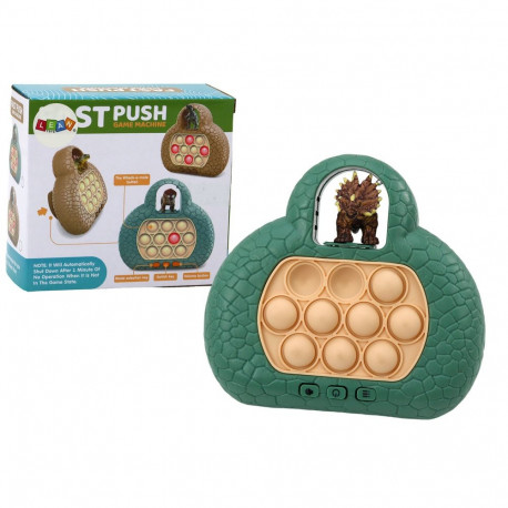 Gra Zręcznościowa Pop It Dinozaur Konsola 4 Tryby Gry Zielona