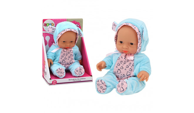 väike beebinukk riietus müts lips kõrvad sinine