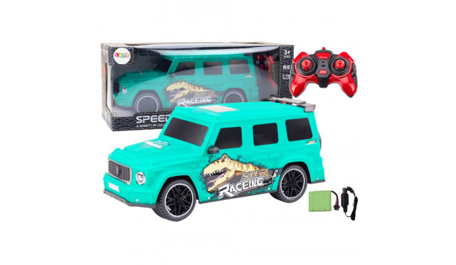 Auto Zdalnie Sterowane RC z Dinozaurem w Skali 1:10 Zielone