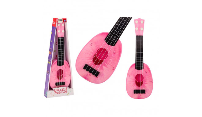 Ukulele Dla Dzieci Mini Gitara 4 Struny Motyw Brzoskwini Gitarka Różowa