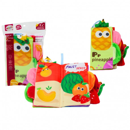 värviline krabisev ja piiksuv pehme puuviljaraamat imikutele